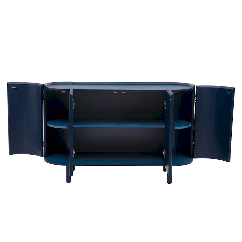 Curved Design Light Luxury Sideboard with Adjustable Shelves