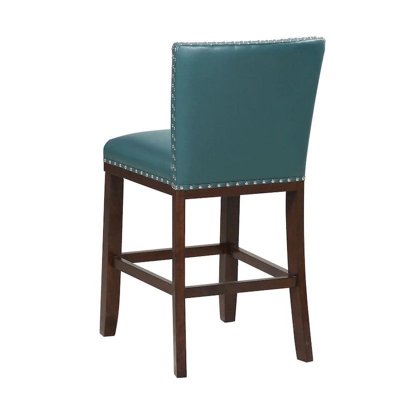Toledo Wood and Faux Leather Bar Stools (Set of 2) by Greyson Living