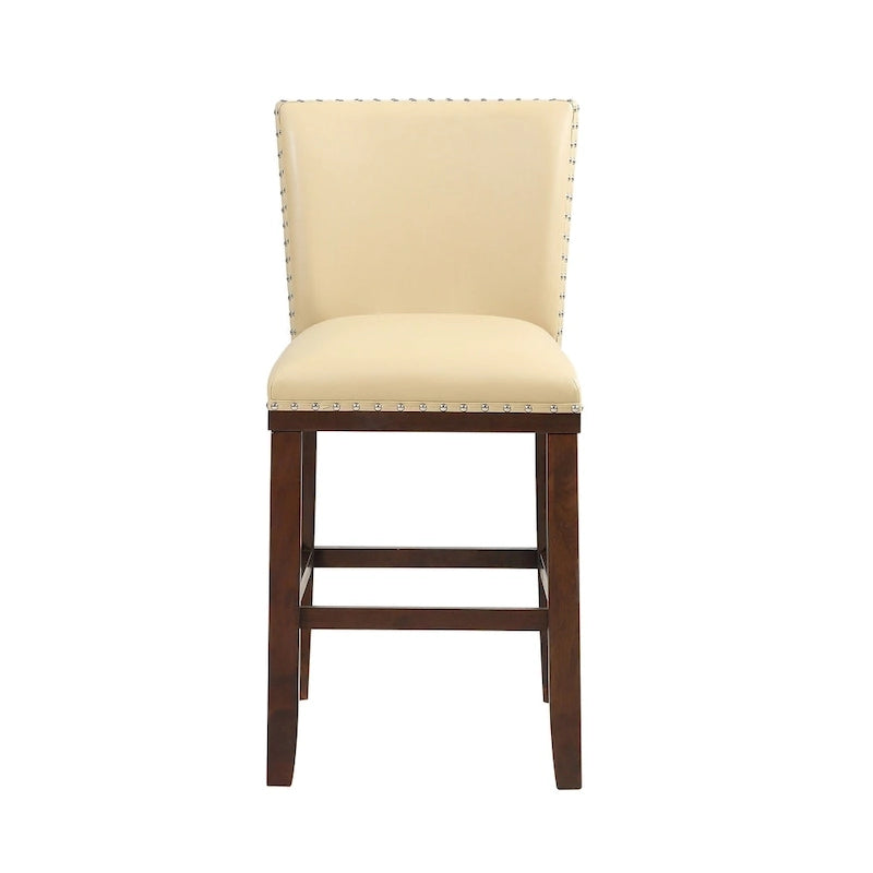 Toledo Wood and Faux Leather Bar Stools (Set of 2) by Greyson Living