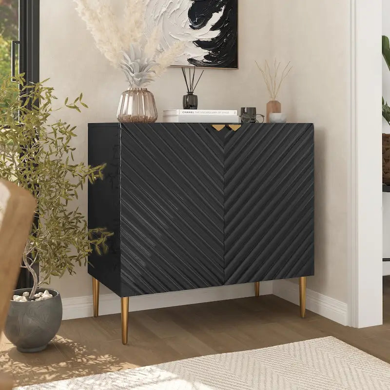 Clihome 2-Door Storage Buffet Sideboard with Adjustable Shelf