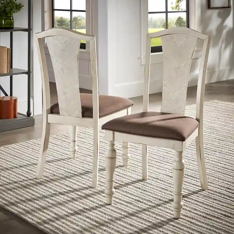 Tournus Dual-tone Solid Rubberwood Round Dining Table Set by iNSPIRE Q Classic