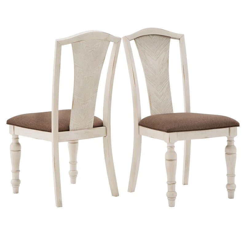 Tournus Dual-tone Solid Rubberwood Round Dining Table Set by iNSPIRE Q Classic