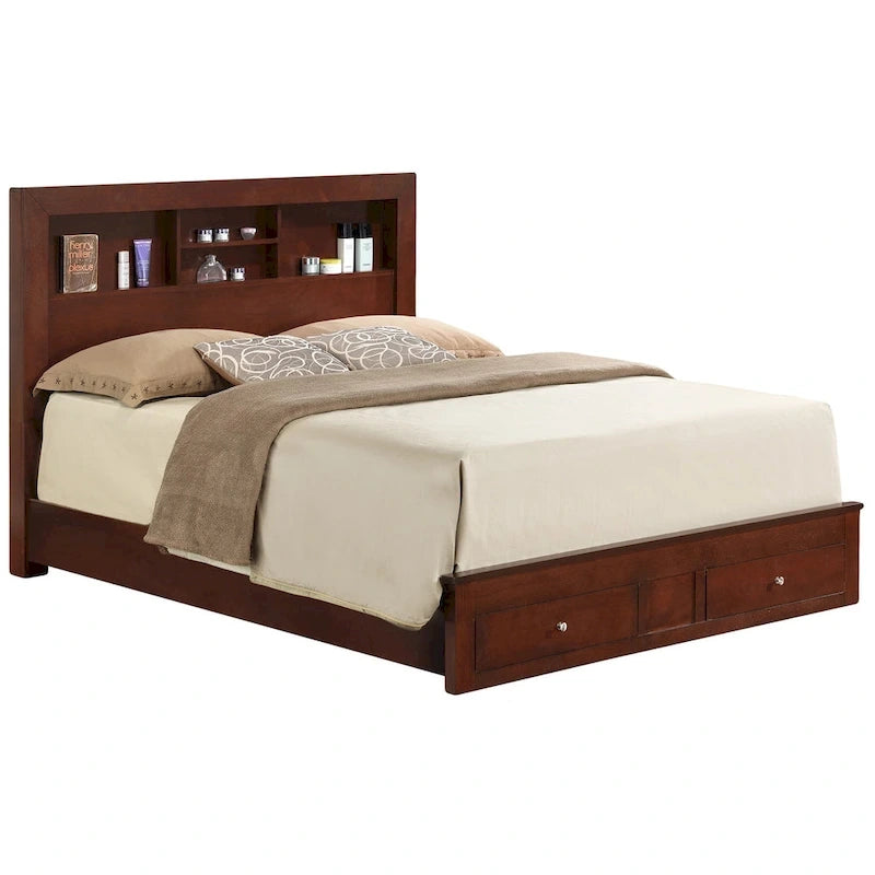 Burlington Queen Storage Platform Bed with Storage Drawers and Storage Shelves