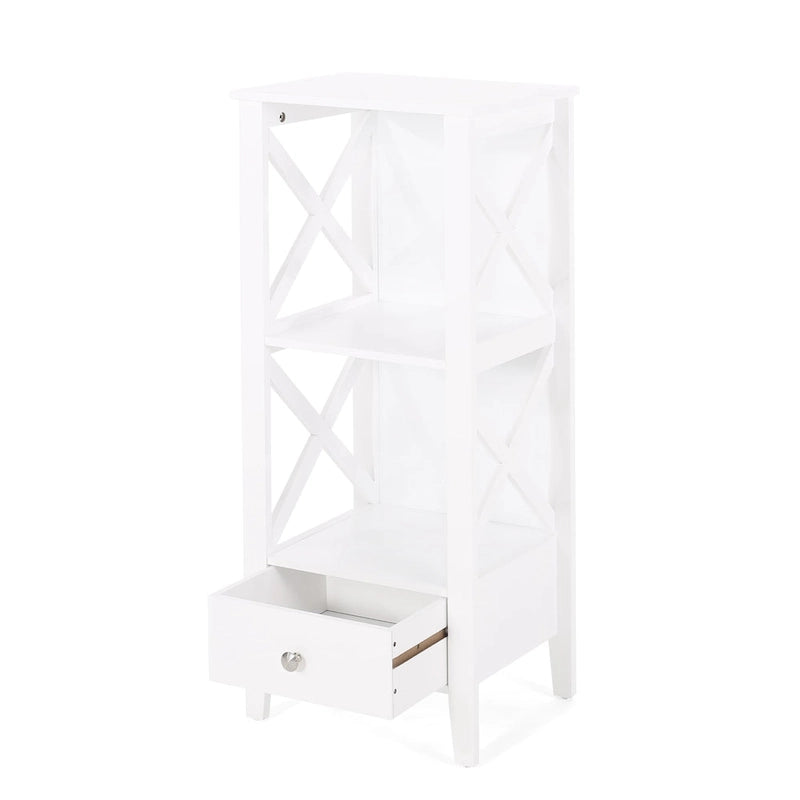 Loverin Manufactured Wood Bathroom Floor Storage Rack with Drawer by Christopher Knight Home