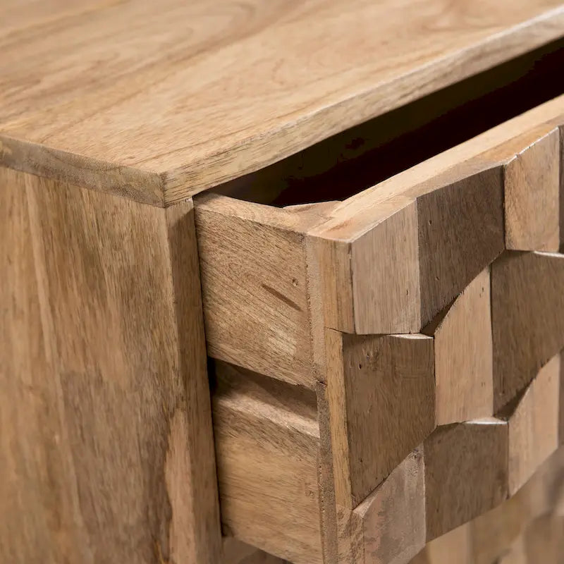 Latona Mid-Century Modern Handcrafted Mango Wood 3 Drawer Chest by Christopher Knight Home