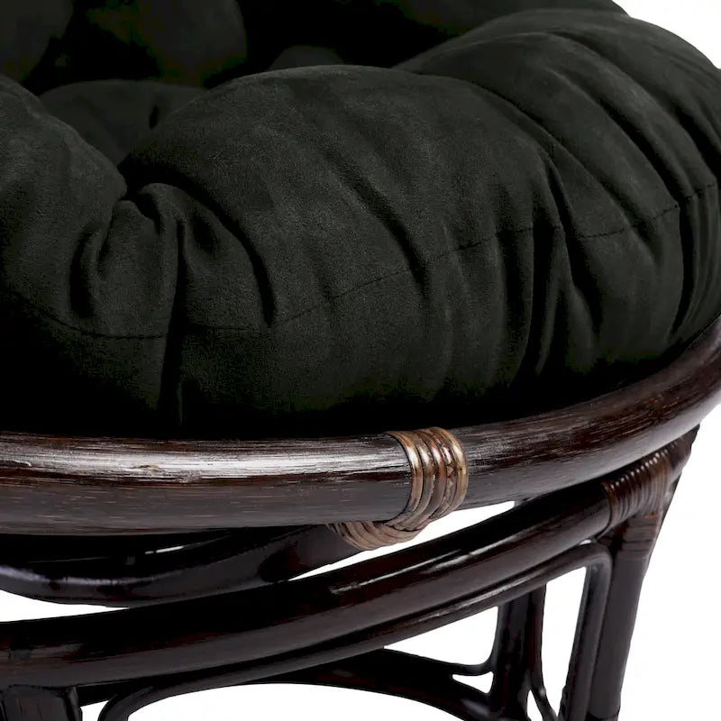 Bali 42-inch Rattan Papasan Chair with Microsuede Cushion