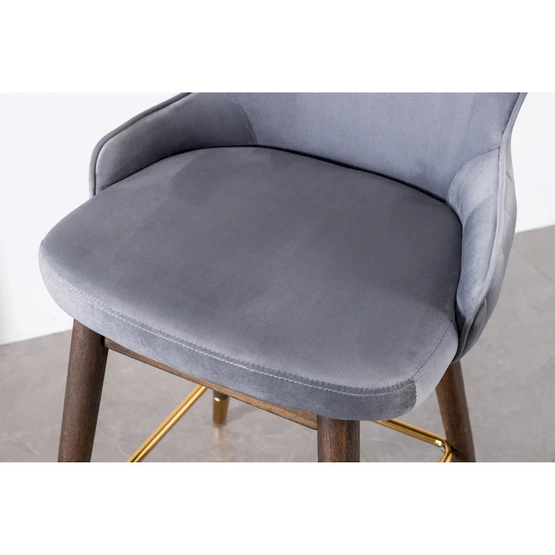 Roundhill Furniture Leland Fabric Upholstered Wingback Bar Stools (Set of 2)