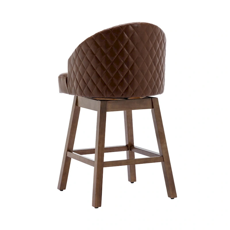 360 Degree Swivel Counter Height Bar Stools with Footrest Set of 2