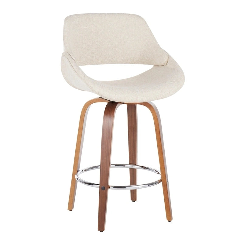 Carson Carrington Svellingen 26 Fixed-Height Counter Stool with Round Chrome Footrest (Set of 2)