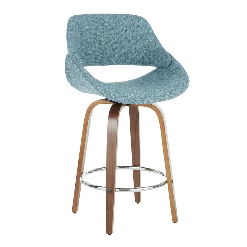 Carson Carrington Svellingen 26 Fixed-Height Counter Stool with Round Chrome Footrest (Set of 2)