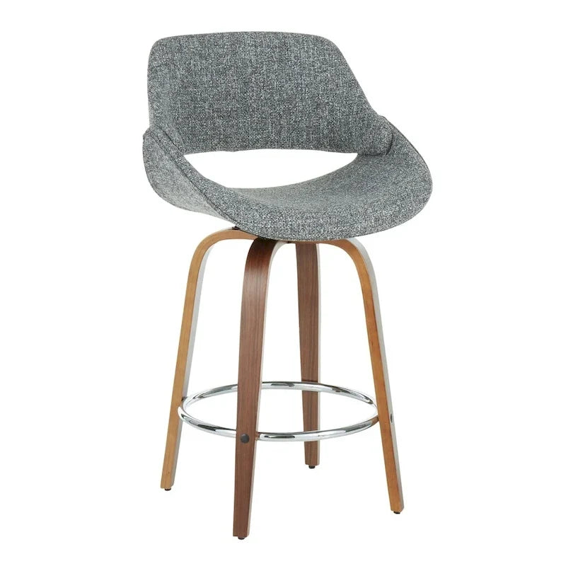 Carson Carrington Svellingen 26 Fixed-Height Counter Stool with Round Chrome Footrest (Set of 2)