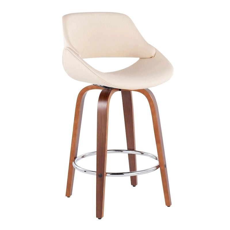 Carson Carrington Svellingen 26 Fixed-Height Counter Stool with Round Chrome Footrest (Set of 2)