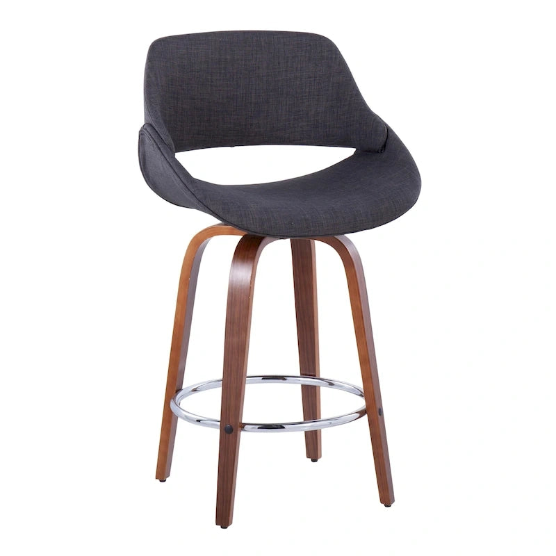Carson Carrington Svellingen 26 Fixed-Height Counter Stool with Round Chrome Footrest (Set of 2)
