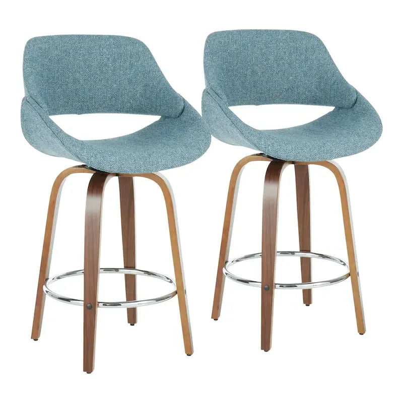 Carson Carrington Svellingen 26 Fixed-Height Counter Stool with Round Chrome Footrest (Set of 2)