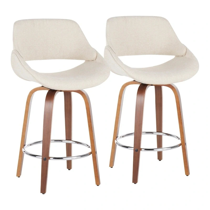 Carson Carrington Svellingen 26 Fixed-Height Counter Stool with Round Chrome Footrest (Set of 2)