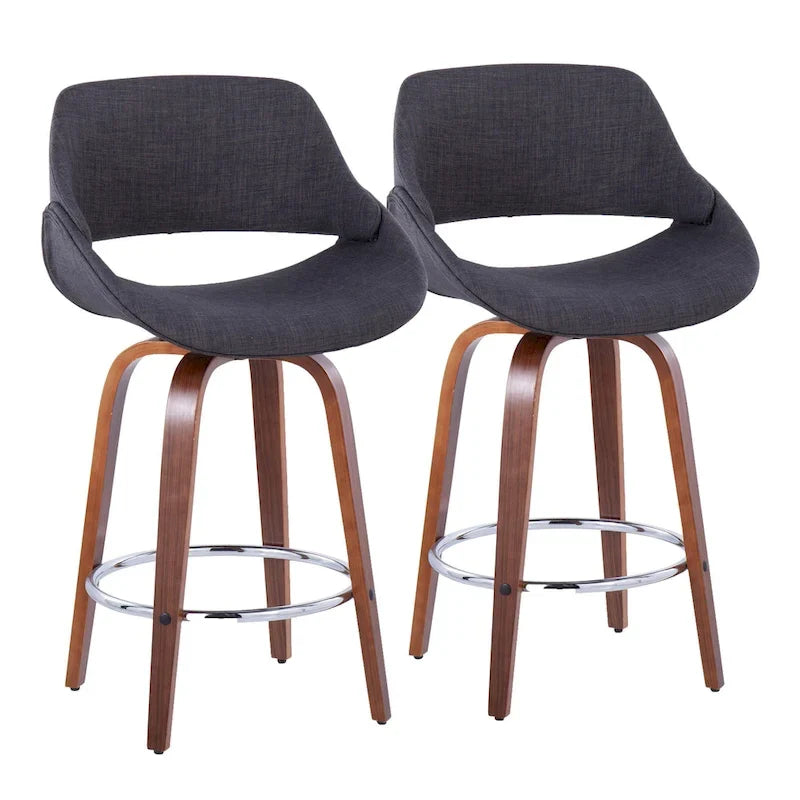 Carson Carrington Svellingen 26 Fixed-Height Counter Stool with Round Chrome Footrest (Set of 2)