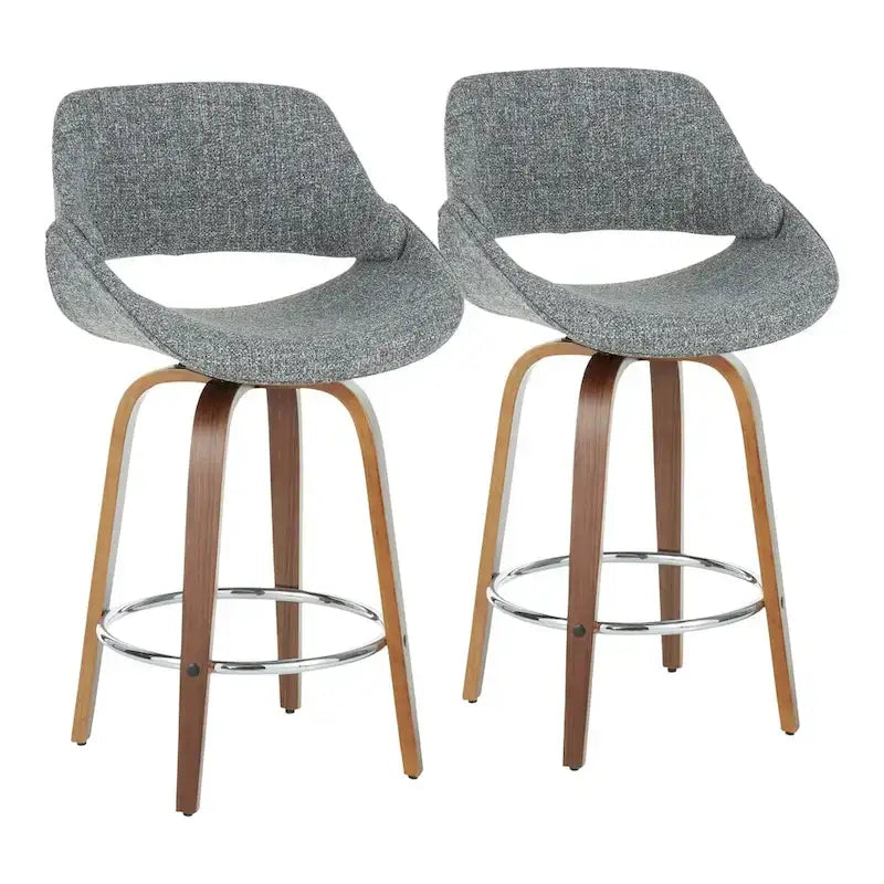Carson Carrington Svellingen 26 Fixed-Height Counter Stool with Round Chrome Footrest (Set of 2)