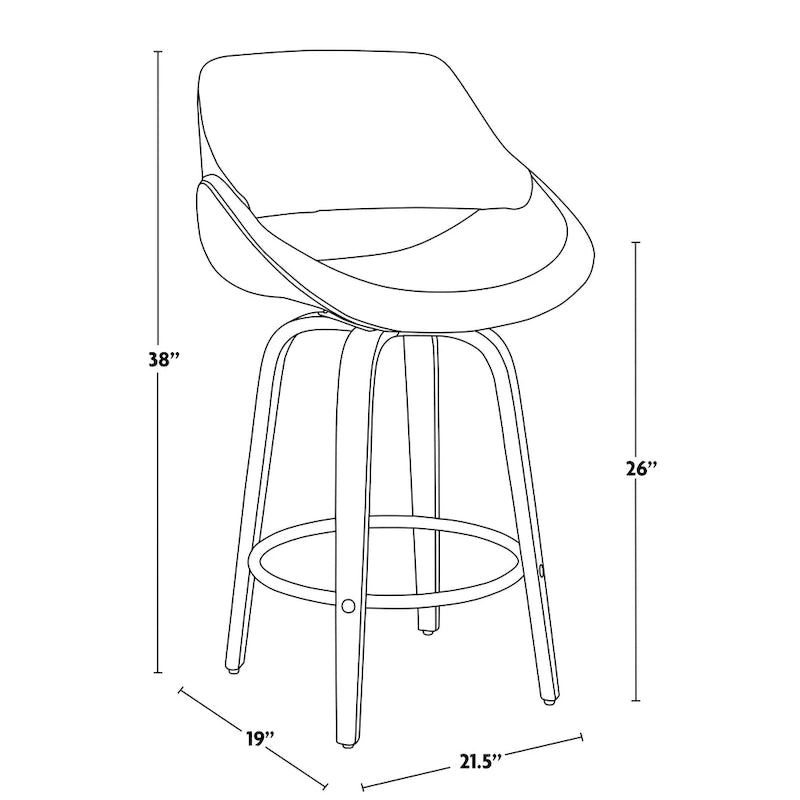 Carson Carrington Svellingen 26 Fixed-Height Counter Stool with Round Chrome Footrest (Set of 2)
