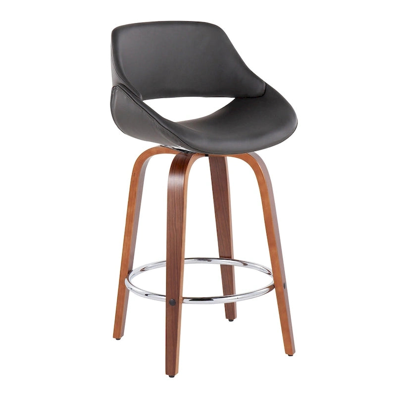 Carson Carrington Svellingen 26 Fixed-Height Counter Stool with Round Chrome Footrest (Set of 2)