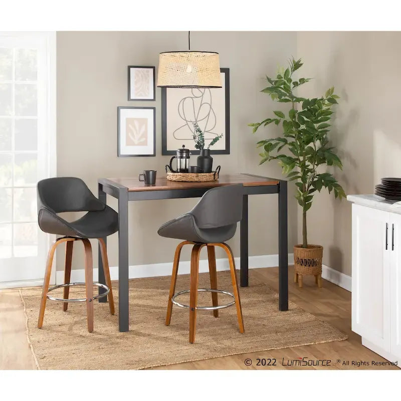 Carson Carrington Svellingen 26 Fixed-Height Counter Stool with Round Chrome Footrest (Set of 2)