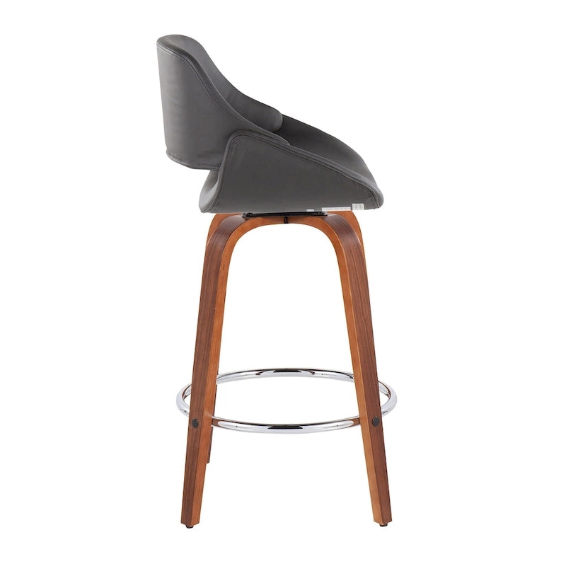 Carson Carrington Svellingen 26 Fixed-Height Counter Stool with Round Chrome Footrest (Set of 2)