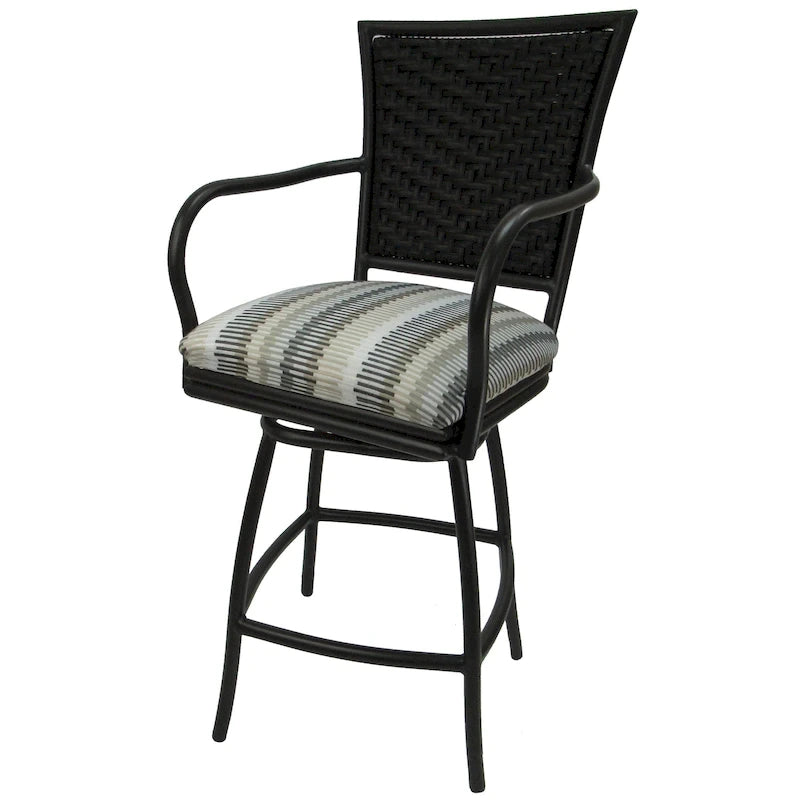 Outdoor Indoor Bar Stool Counter, Extra Tall - Erin Black Frame