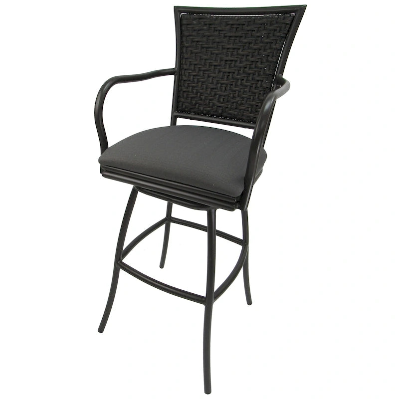 Outdoor Indoor Bar Stool Counter, Extra Tall - Erin Black Frame