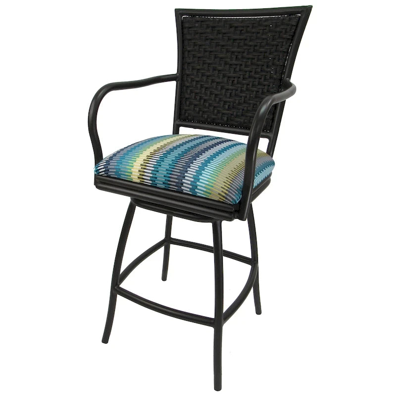 Outdoor Indoor Bar Stool Counter, Extra Tall - Erin Black Frame