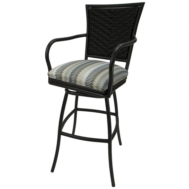 Outdoor Indoor Bar Stool Counter, Extra Tall - Erin Black Frame