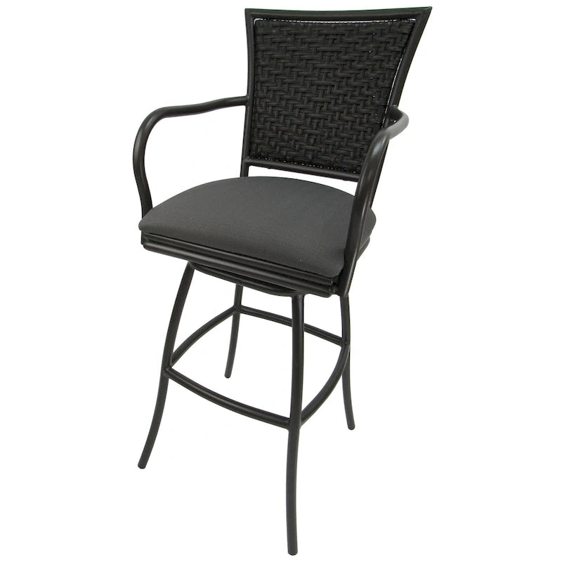 Outdoor Indoor Bar Stool Counter, Extra Tall - Erin Black Frame