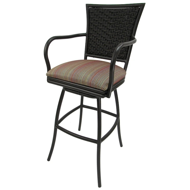 Outdoor Indoor Bar Stool Counter, Extra Tall - Erin Black Frame