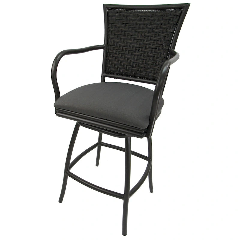 Outdoor Indoor Bar Stool Counter, Extra Tall - Erin Black Frame