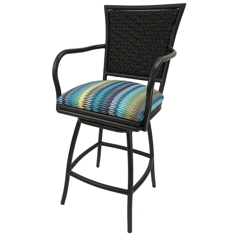 Outdoor Indoor Bar Stool Counter, Extra Tall - Erin Black Frame