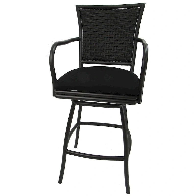 Outdoor Indoor Bar Stool Counter, Extra Tall - Erin Black Frame