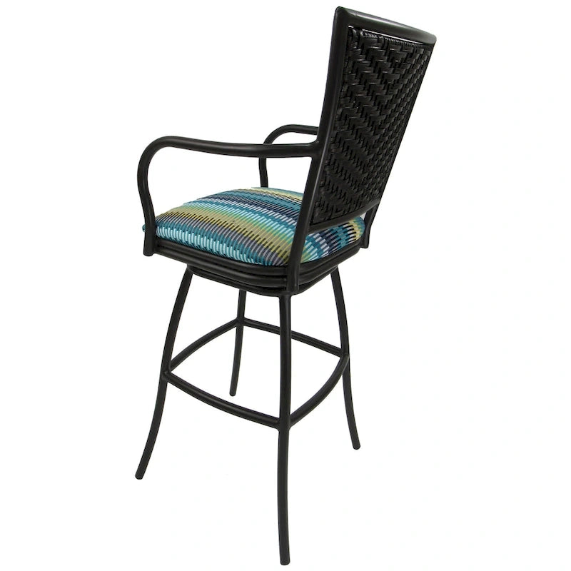Outdoor Indoor Bar Stool Counter, Extra Tall - Erin Black Frame