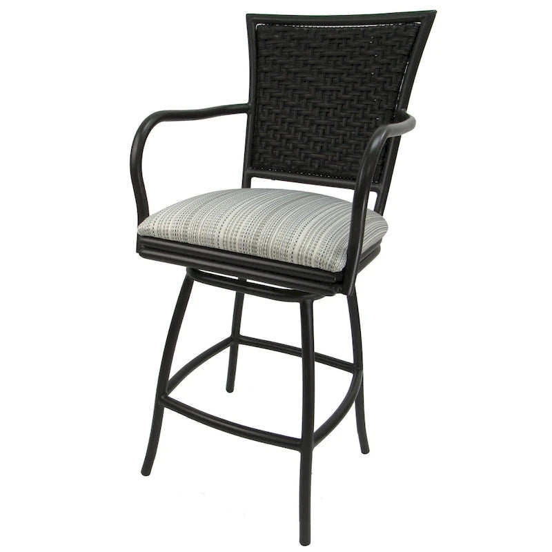 Outdoor Indoor Bar Stool Counter, Extra Tall - Erin Black Frame