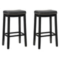 Linon Willamette Backless Barstool with Faux Leather Seat (Set of 2)