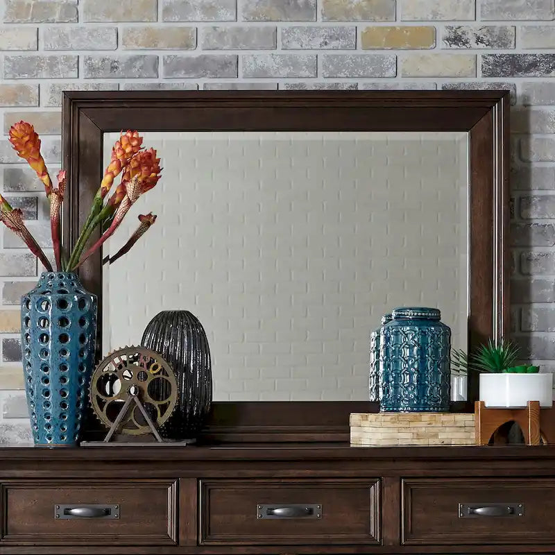 Copper Grove Saddlebrook Tobacco Dresser & Mirror