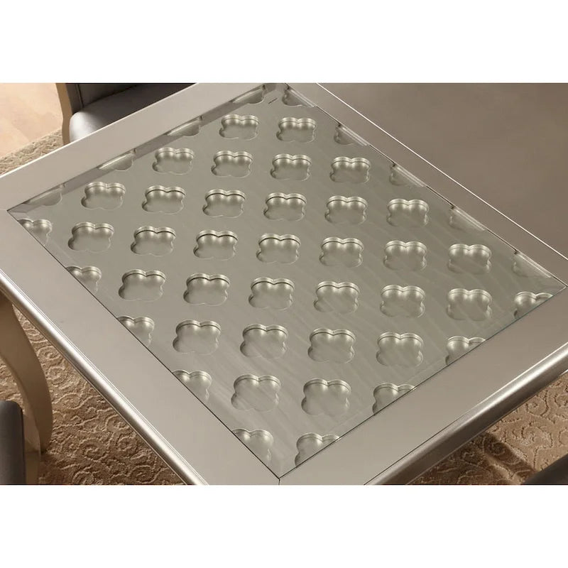 Furniture of America Mora 84-inch Glass Top Expandable Dining Table