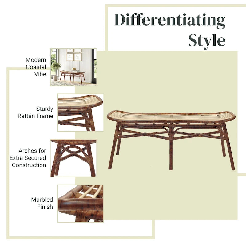 Beyla Rattan Bench