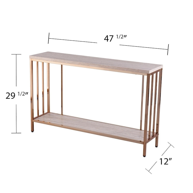 SEI Furniture Ham Faux Stone Console Table