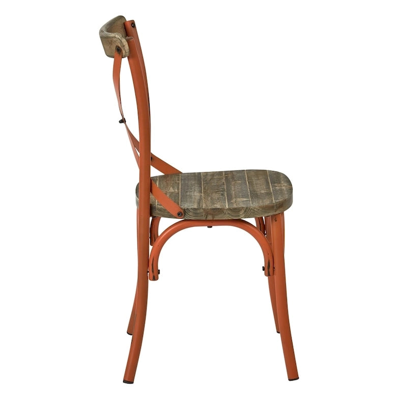 Somerset X Back Antique Metal Dining Chair
