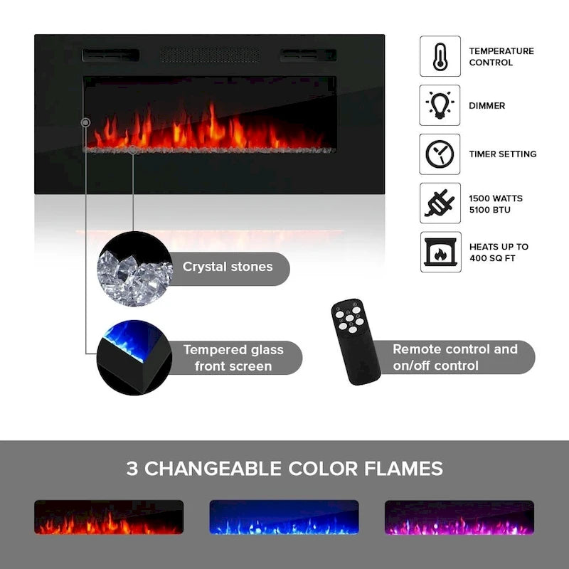 Woody BL-EF Electric Fireplace 77 TV Stand