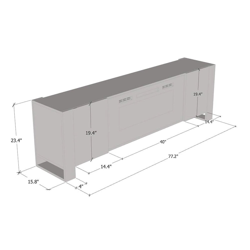 Woody BL-EF Electric Fireplace 77 TV Stand