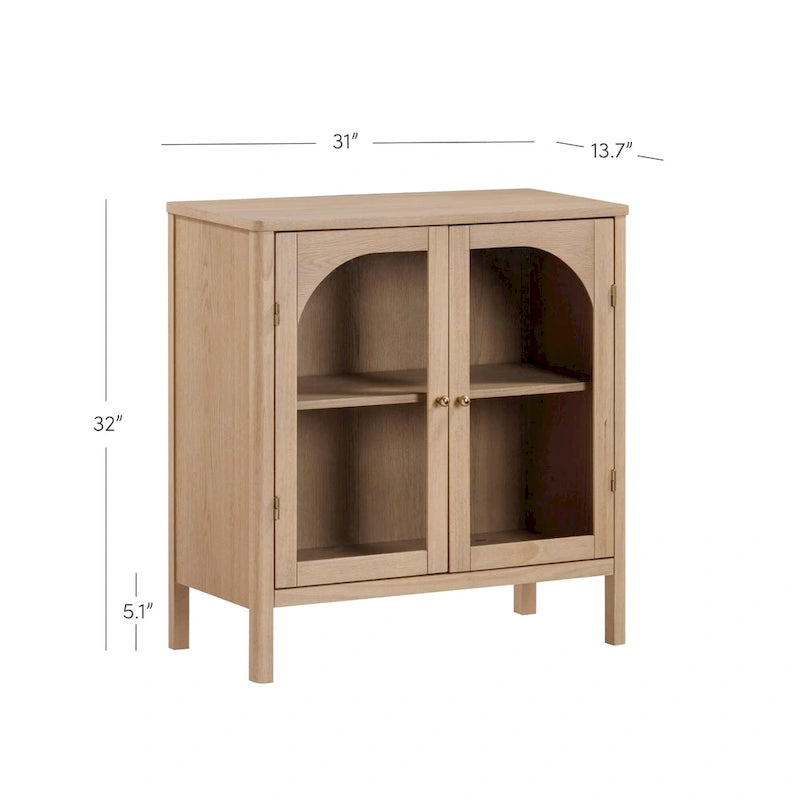 Nathan James Mason Sideboard Buffet with Glass Doors and Adjustable Shelves