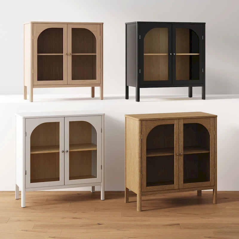 Nathan James Mason Sideboard Buffet with Glass Doors and Adjustable Shelves