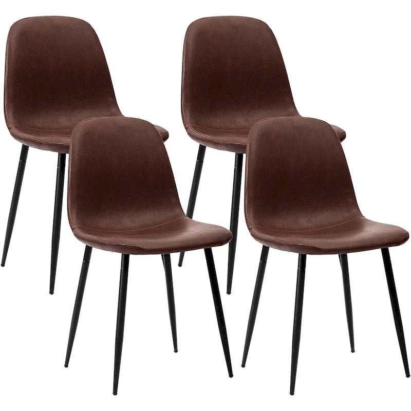 CangLong modern Upholstered Dining Chair in Faux Leather,Set of 4