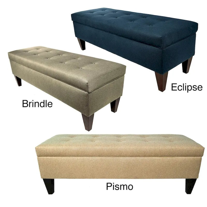 MJL Furniture Brooke 10 Button Tufted Dawson7 Long Storage Bench Ottoman