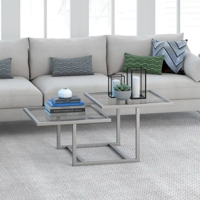 Silver Orchid Solm Two-Tier Blackened Bronze Coffee Table