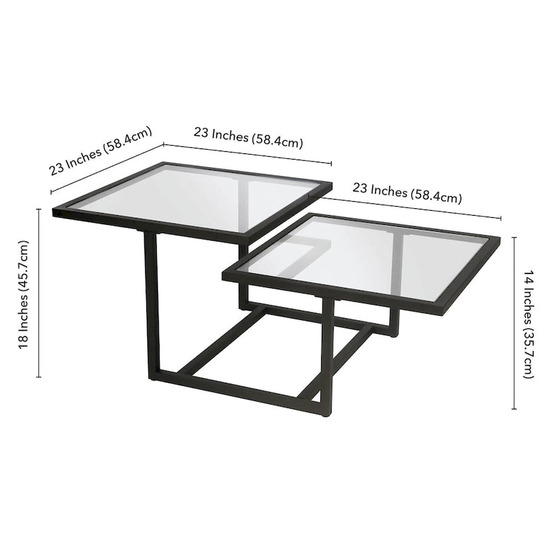 Silver Orchid Solm Two-Tier Blackened Bronze Coffee Table